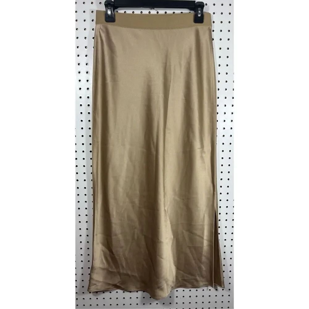 Theory Satin split hem maxi skirt size S